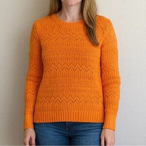 Jones New York Sport Women's Vibrant orange loose Knit Fall Sweater SZ SM